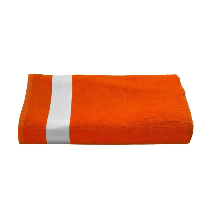 Plážová osuška Olima Velour Beach Bath Towel, oranžová, 100 × 180 cm