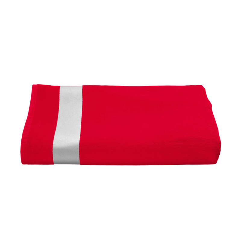 Plážová osuška Olima Velour Beach Bath Towel, červená, 100 × 180 cm