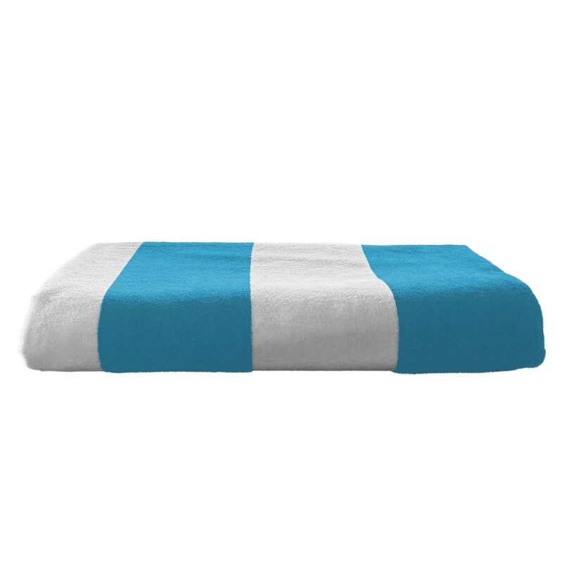 Plážový uterák Olima „Classic Marine” Velour Beach Towel, 90 × 180 cm, tyrkysová/biela