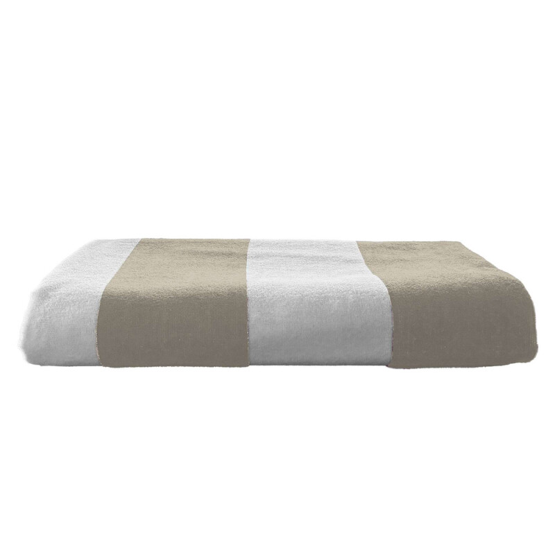 Plážový uterák Olima Classic Marine Velour, 90 × 180 cm, biela/béžová