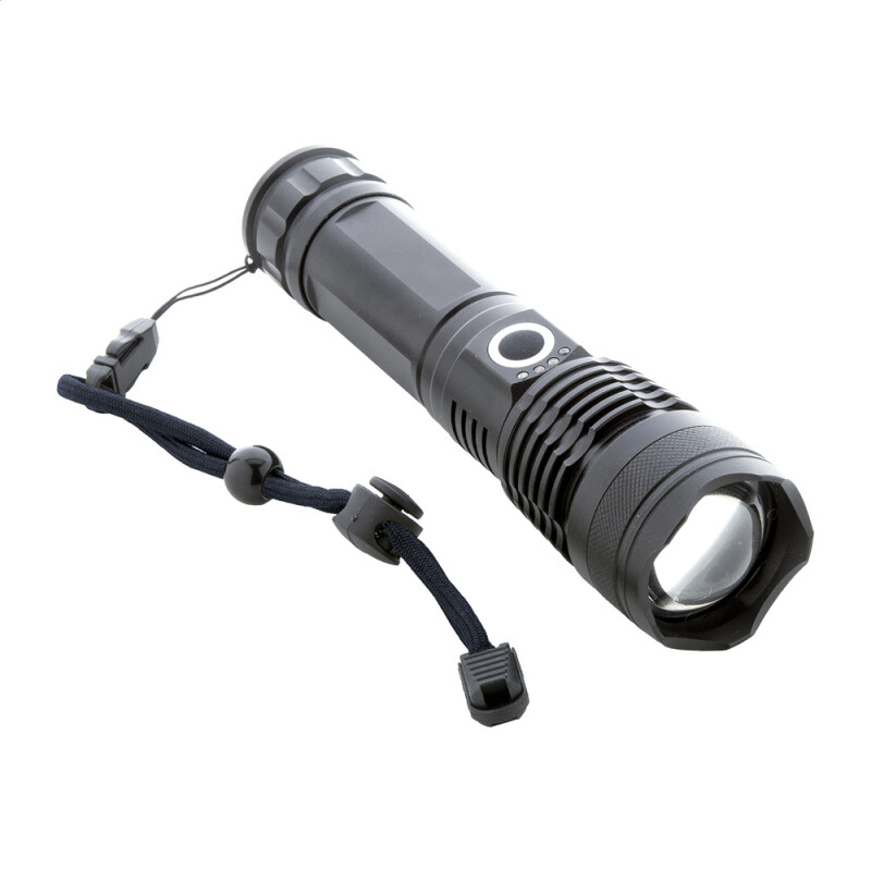 Dobíjacia LED baterka, čierna