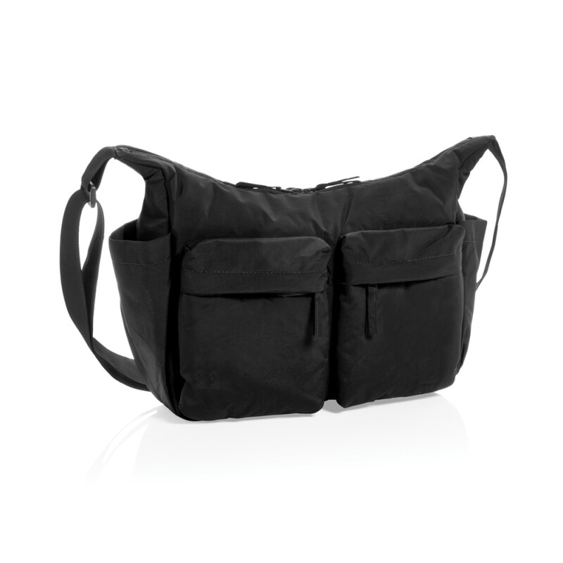 Polstrovaná crossbody taška Kento Urban Rcs z recyklovaného nylonu, čierna