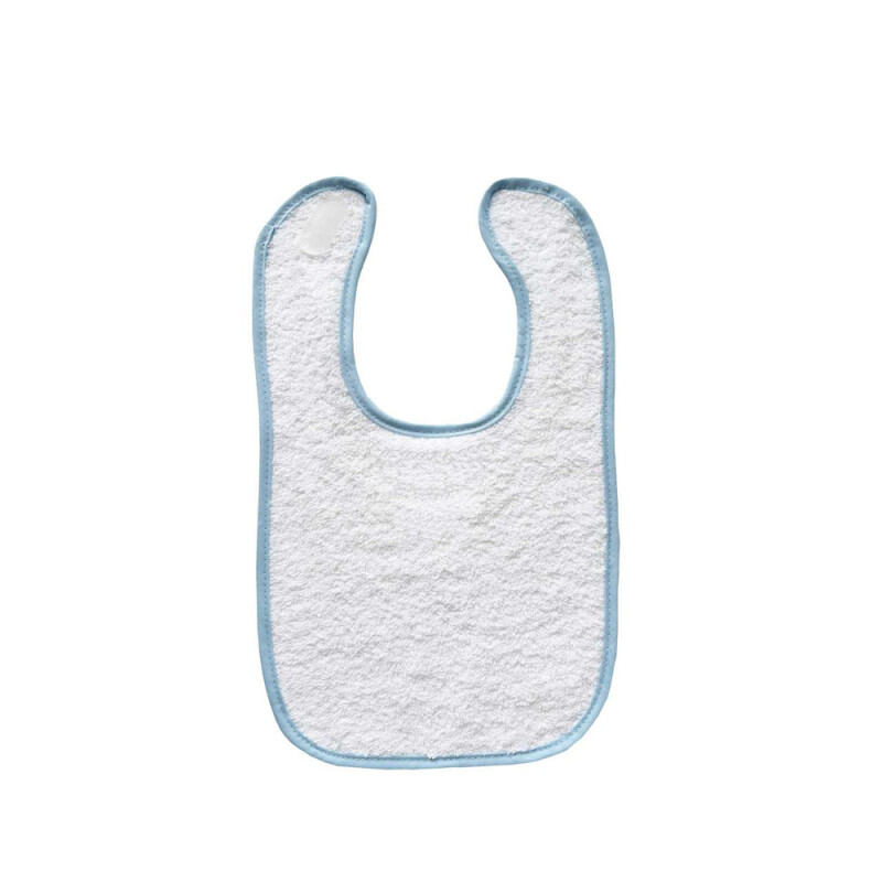 Detský podbradník Olima Baby Bib Terry, biela/svetlomodrá