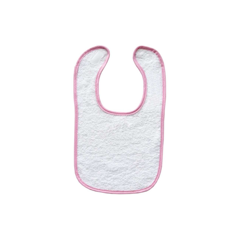 Detský podbradník Olima Baby Bib Terry, biela/svetloružová