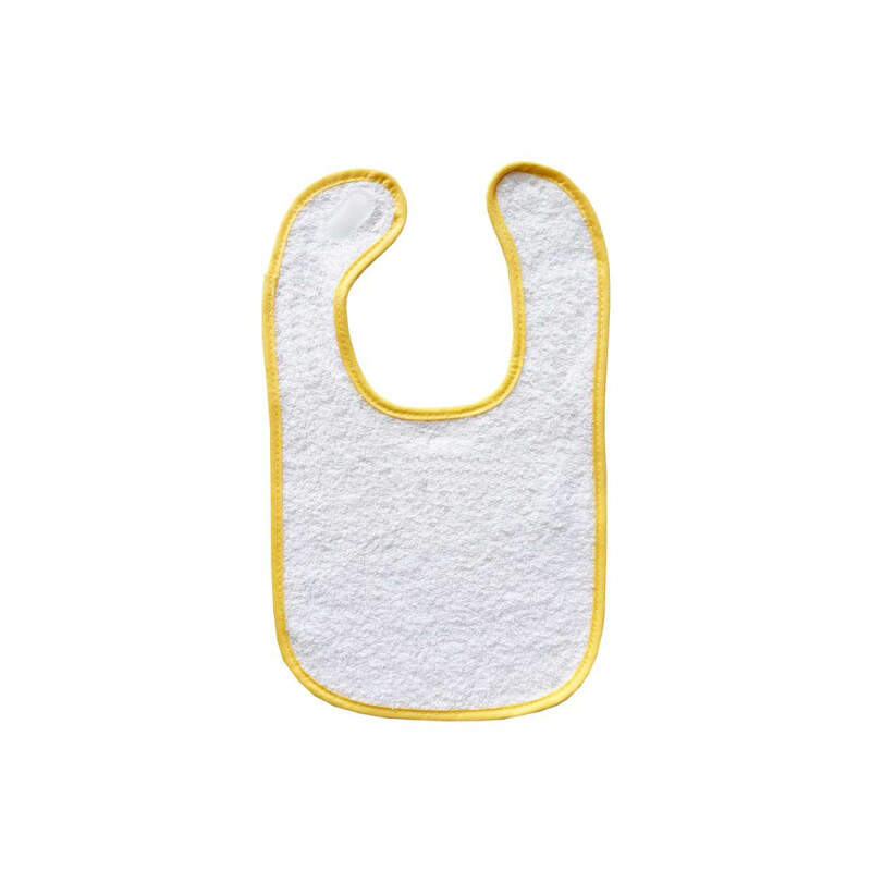 Detský podbradník Olima Baby Bib Terry, biela/žltá