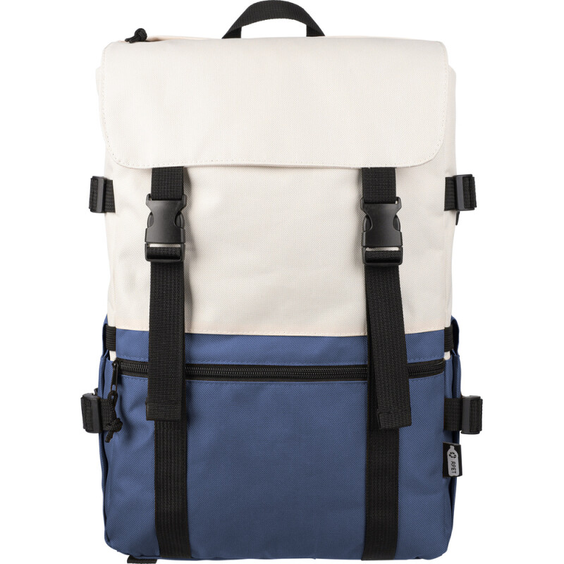 Dvojfarebný batoh na notebook 15" z recyklovaného materiálu, tmavomodrý