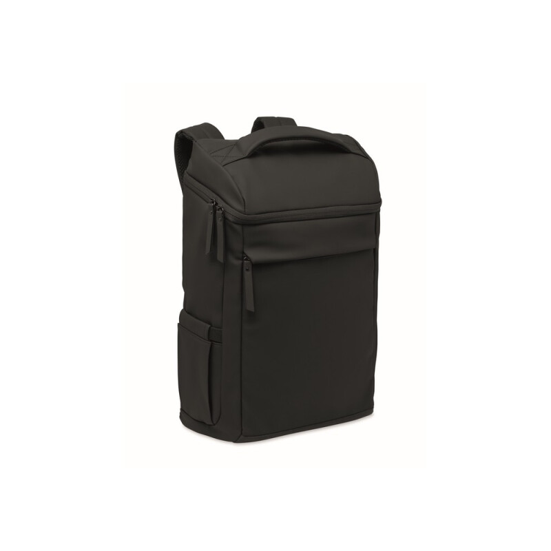 Čierny batoh na 15" notebook z PU s Rpet podšívkou