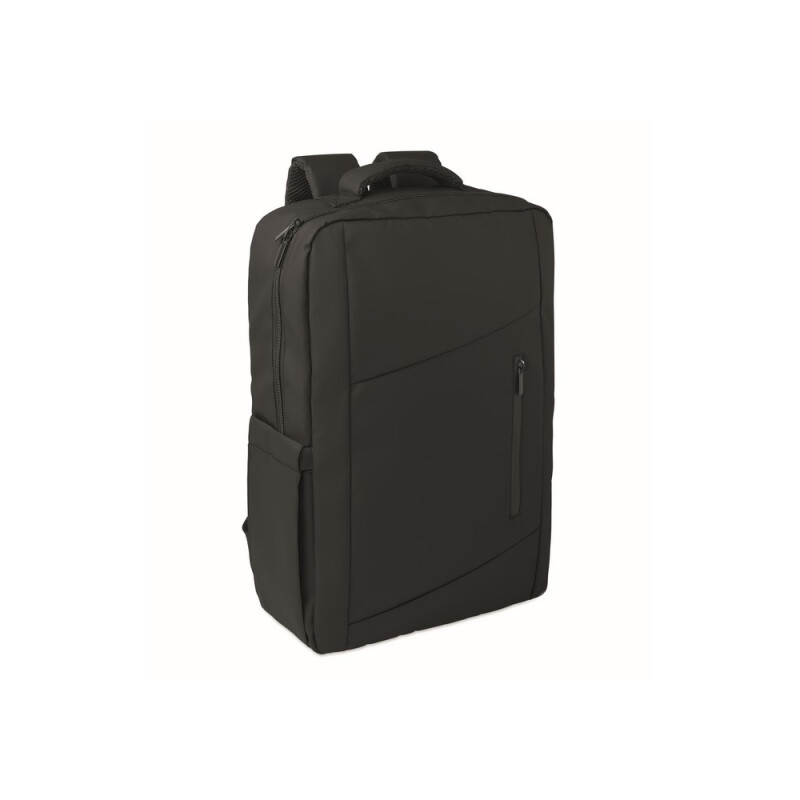 Rpet batoh na 15" notebook s PU záterom, čierny