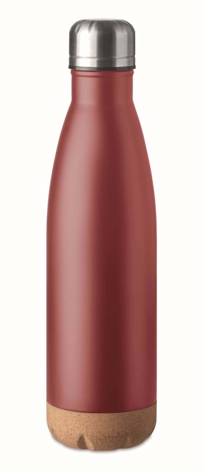 Dvoustěnná láhev s korkovým dnem, objem 500 ml, vínová