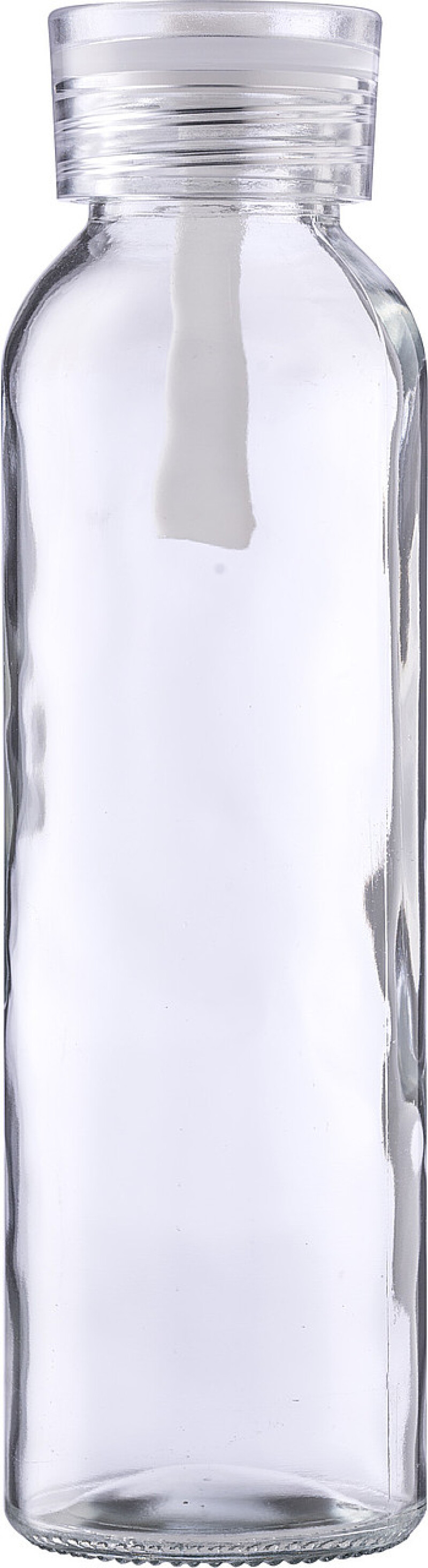 Skleněná láhev na pití, 500ml, s bílým víčkem