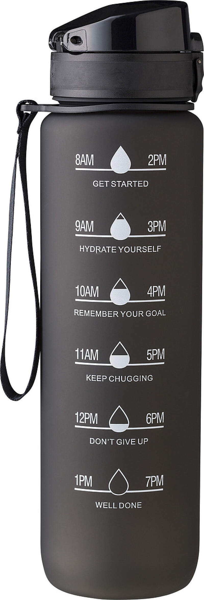 ZERIN Láhev na pití z recyklovaného plastu, 1000 ml, černá