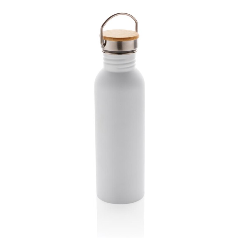 Moderní nerezová láhev na vodu, objem 700ml, bílá