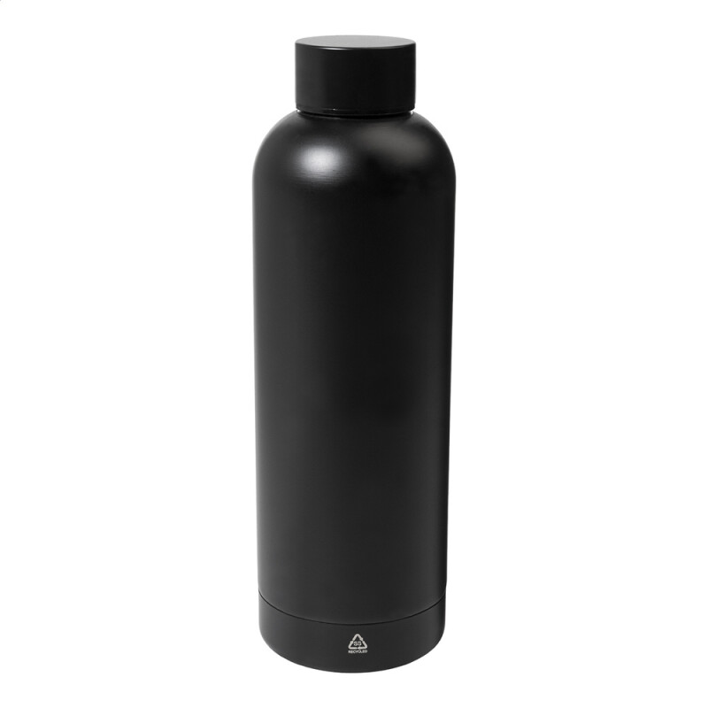 Termoska v čiernej farbe, 500 ml z recyklovanej ocele