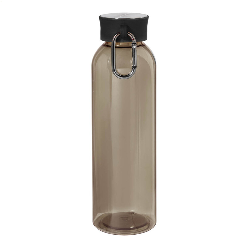 Rpet fľaša na vodu s karabínou, 600 ml, čierna