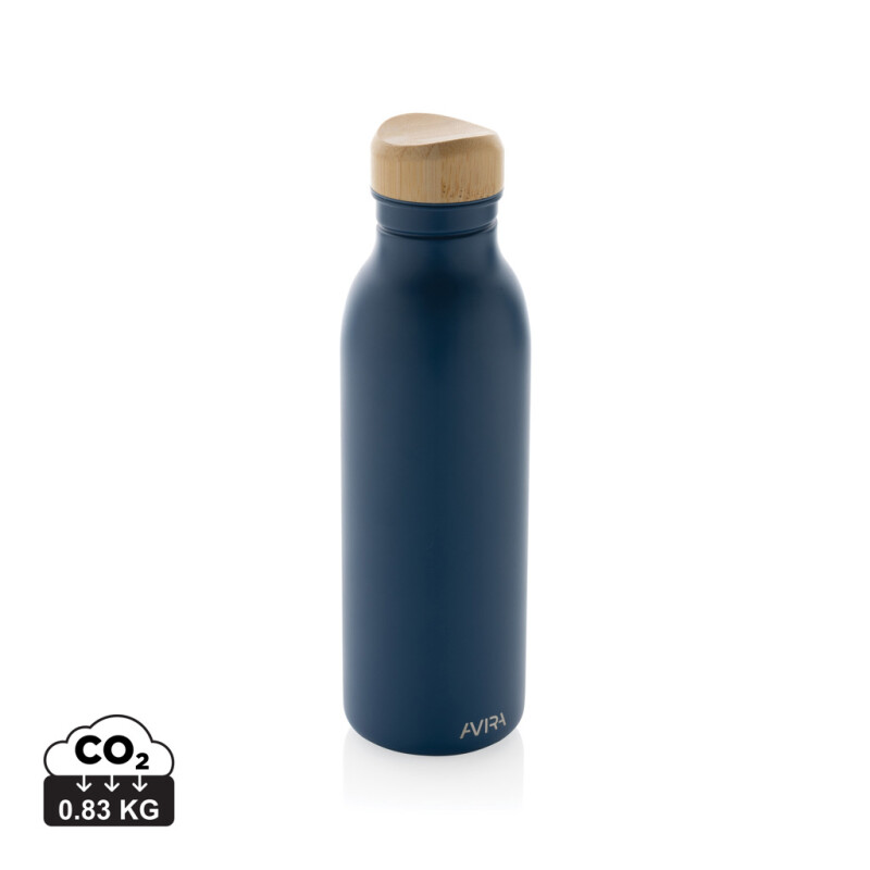 Láhev na pití z recyklované oceli, 600ml, modrá