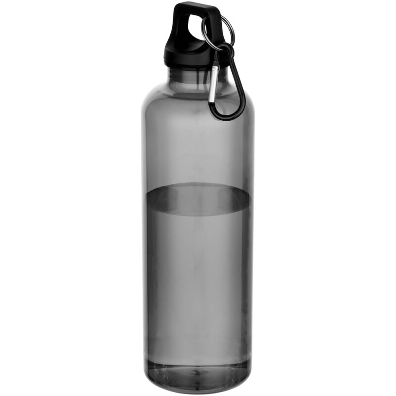 750ml fľaša na vodu Oregon z recyklovaného plastu s karabínou, čierna