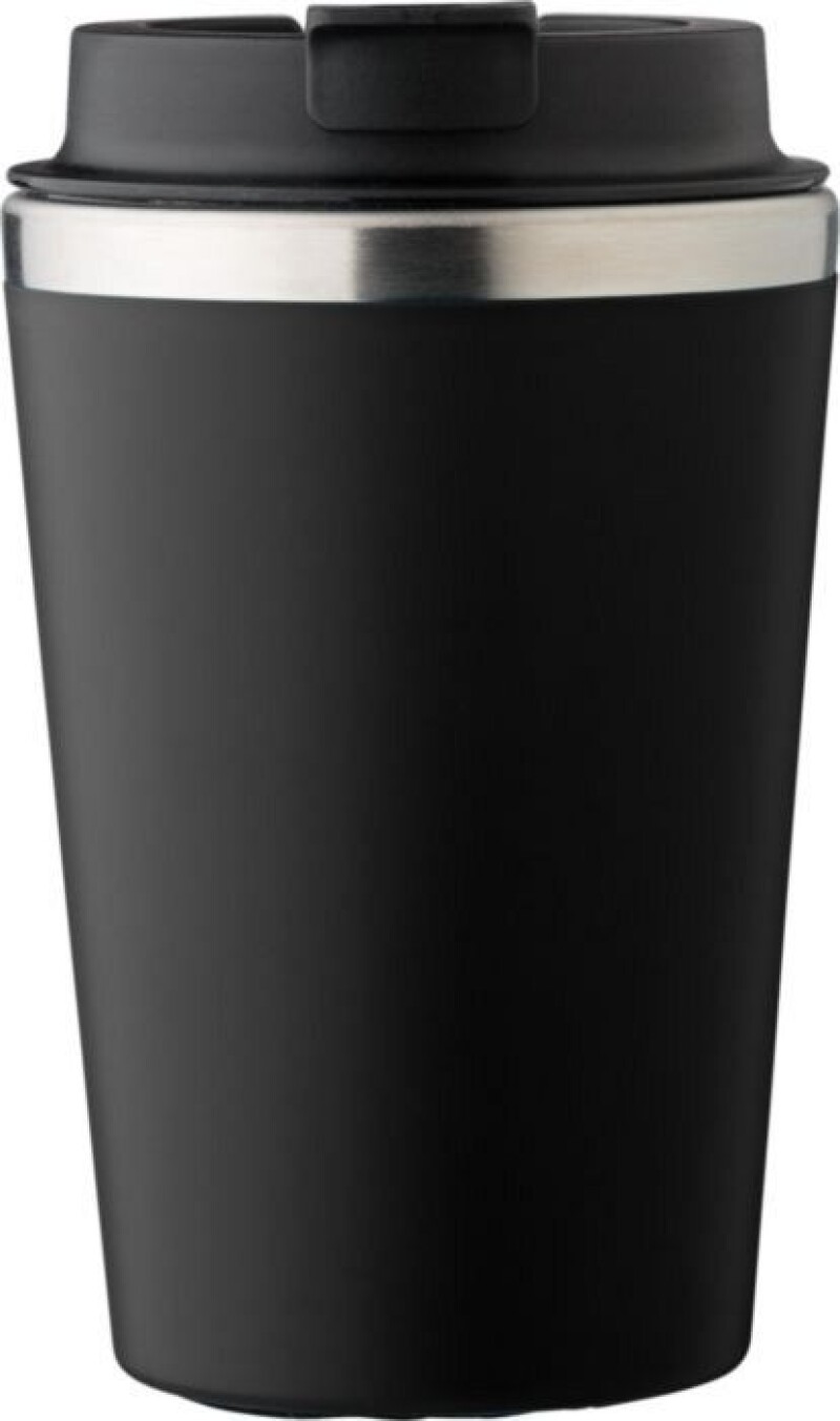 Cestovní termohrnek z nerezové oceli a PP, 350 ml, černý