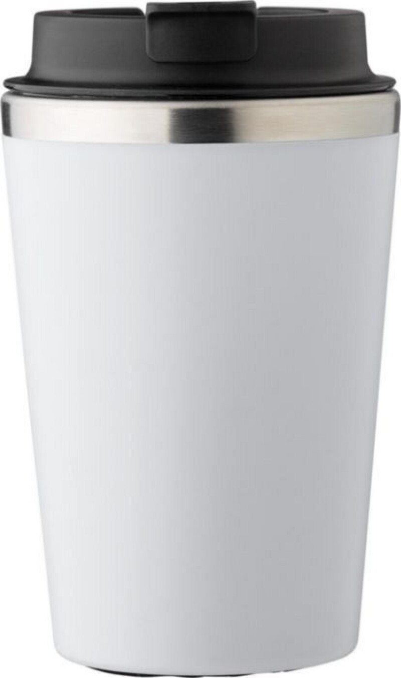 Cestovní termohrnek z nerezové oceli a PP, 350 ml, bílý