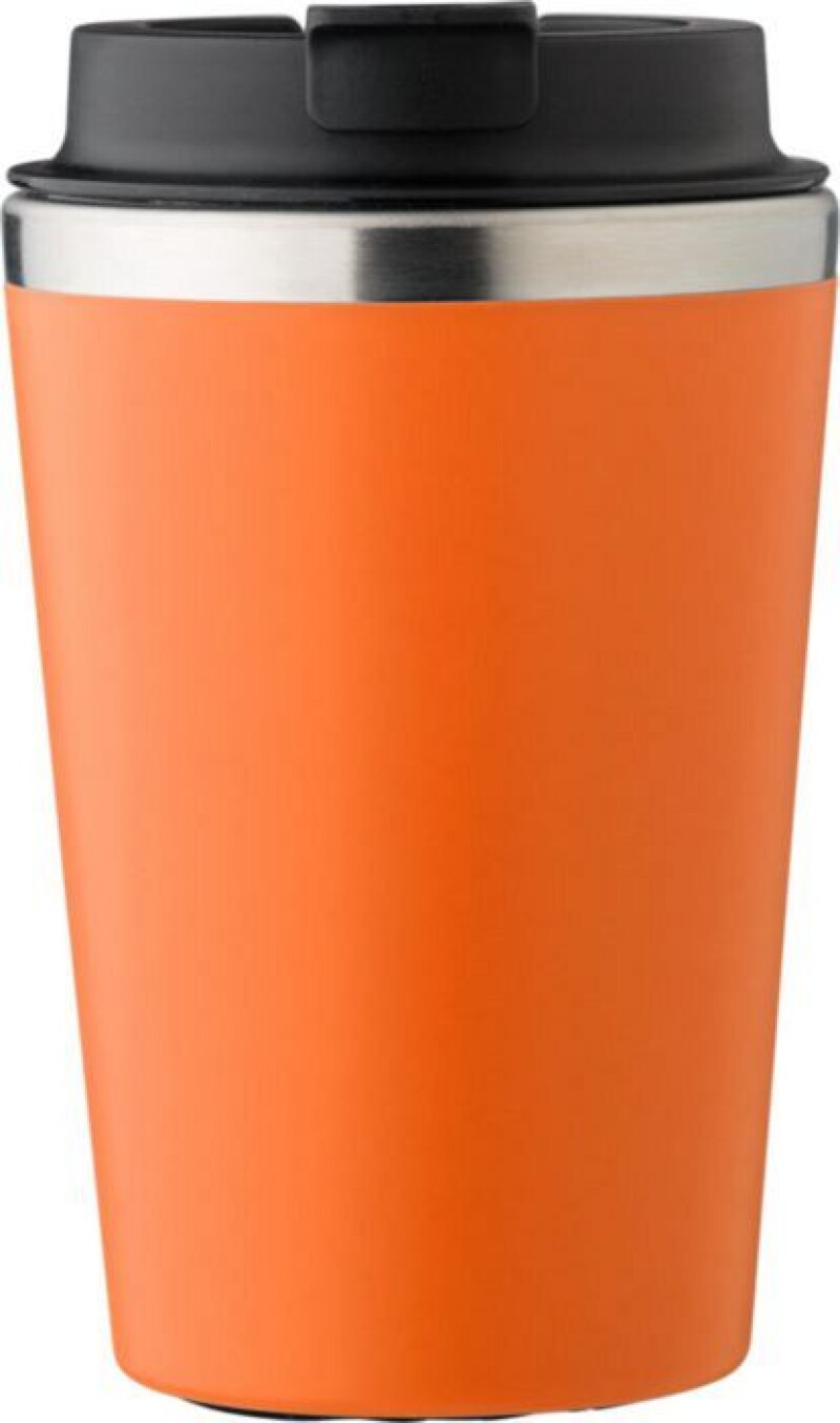 Cestovní termohrnek z nerezové oceli a PP, 350 ml, oranžový