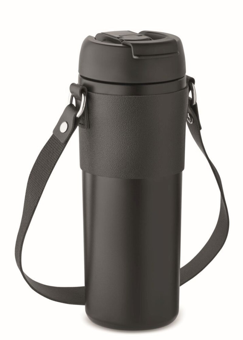 Dvoustěnný nerezový termohrnek s popruhem na rameno, 700ml