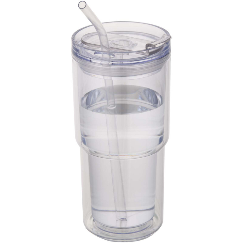Transparentný plastový hrnček Archer 480 ml s dvojitou stenou