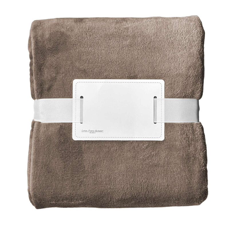 Deka Olima Coral Fleece Blanket, šedohnedá
