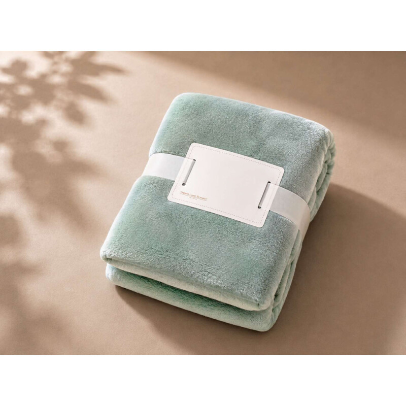 Deka Olima Sherpa Lined Blanket, jemne zelená, 130 × 180 cm