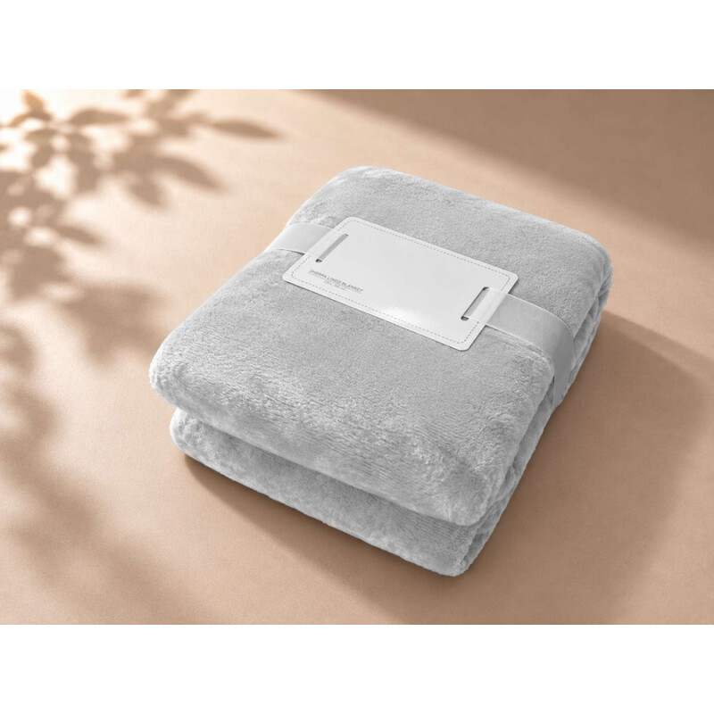 Deka Olima Sherpa Lined Blanket, 130 × 180 cm, strieborná