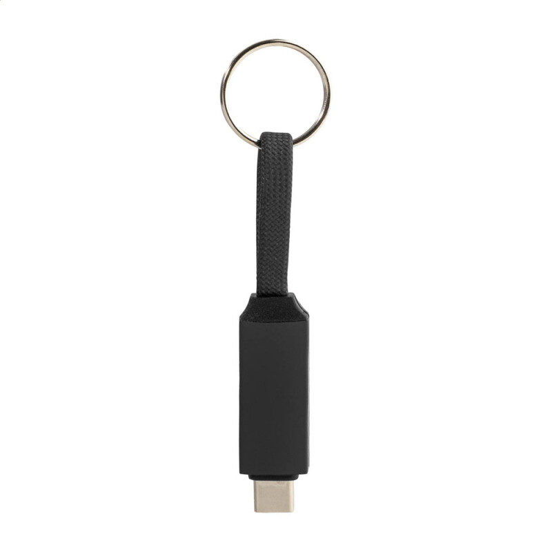 Prívesok na kľúče s káblom USB-C 60W, čierna farba