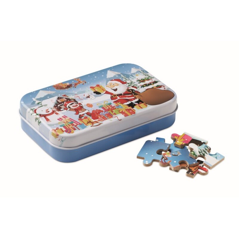 Puclíky Vianočné puzzle v plechovej krabičke - 60 dielikov