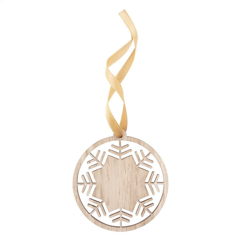 Vianočná ozdoba - vločka z dubovej dyhy