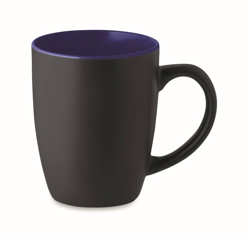 Keramický hrnek, 290ml, z venku černý, uvnitř tmavě modrý