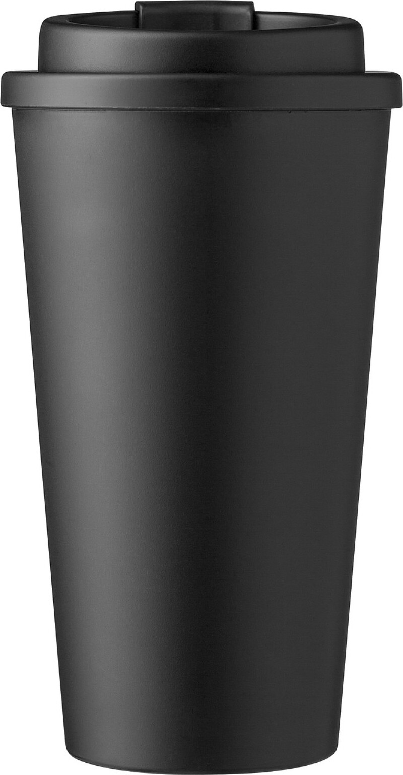 Plastový kelímek s víčkem na pití, 475ml, černý