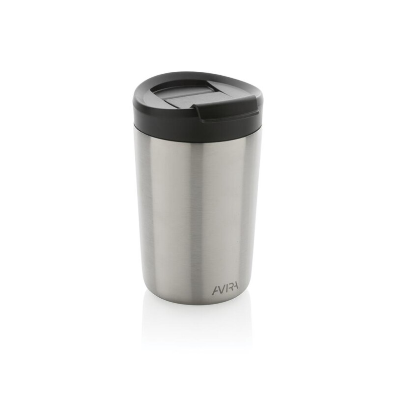 Nerezový hrnček s viečkom, 300 ml, strieborný