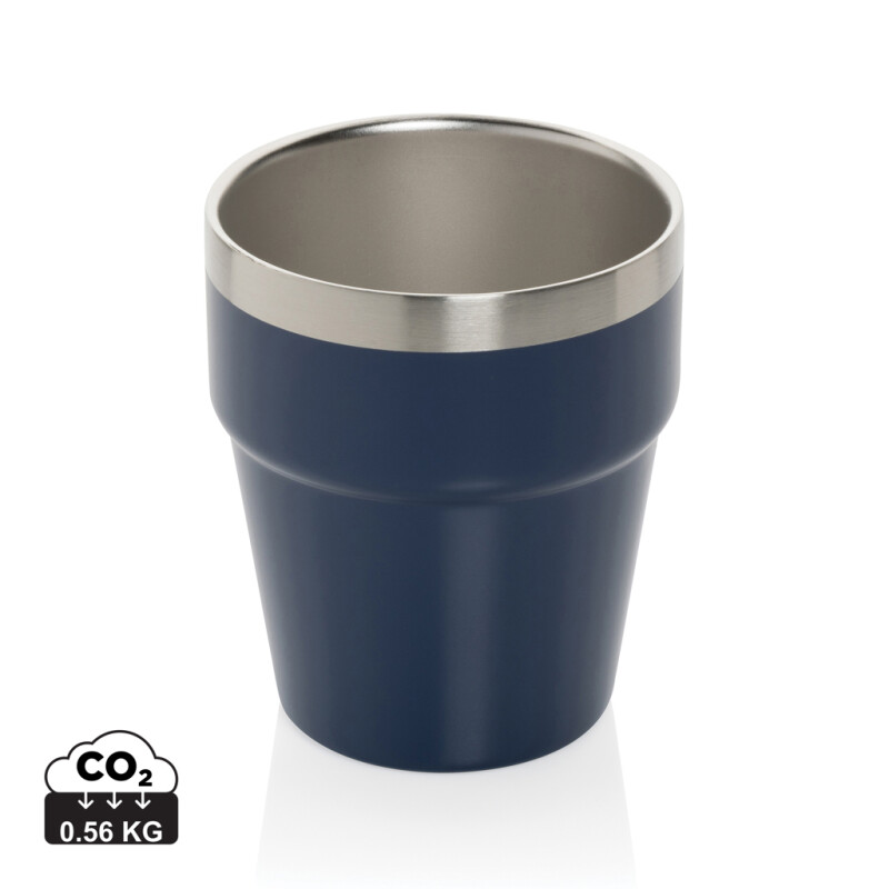 Hrnek s dvojitou stěnou, 300ml, recyklovaná ocel, námořní modrá