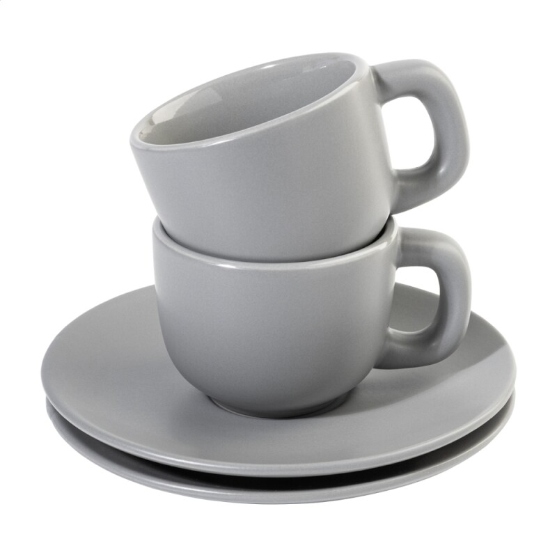 MALBUN Sada šálků na espresso o objemu 85 ml, šedá