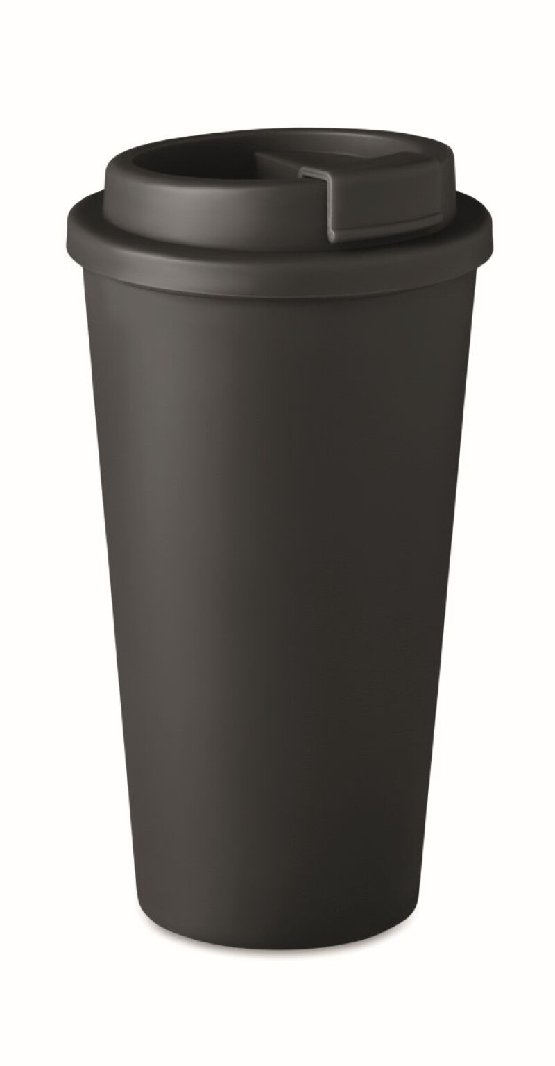 Pohárek s dvojitou stěnou a víčkem, objem 457ml, černá