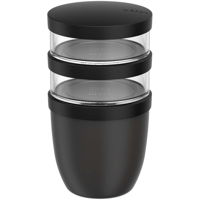 Mepal Ellipse 3-dielny obedový hrniec 500 ml + 2x200 ml, čierna