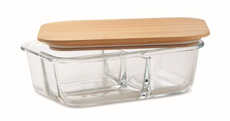 Skleněný lunchbox s bambusovým víčkem, 800ml