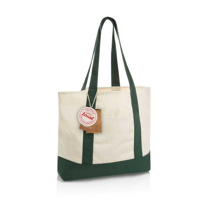 Shop Local Aware™ taška Tote z recyklovanej bavlny 350 gsm, svetlá khaki