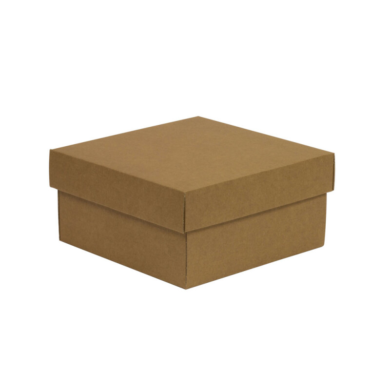 Kraftová krabička s víkem, rozměr 200x200x100, hnědá