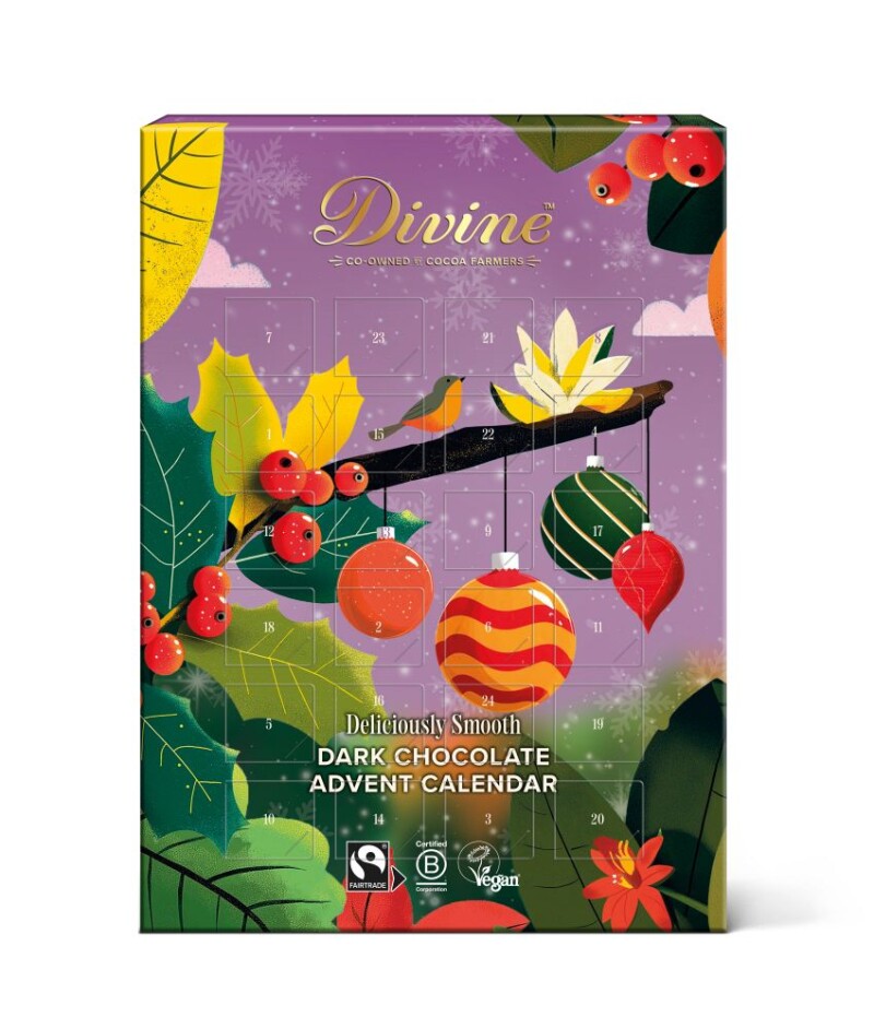 Adventný kalendár Melany Divine horká čokoláda 70% 85g