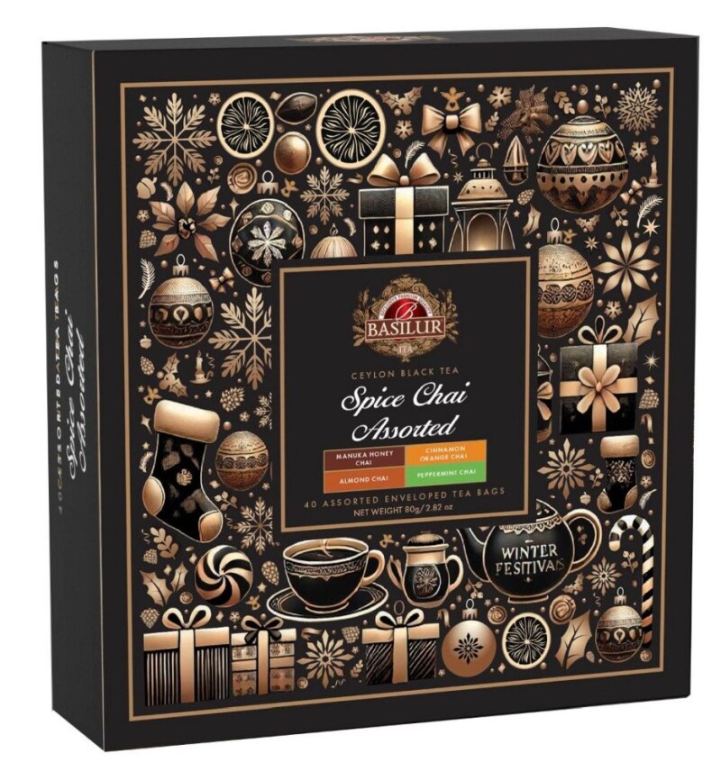 Basilur Christmas Spice Chai Assorted 40 gastro sáčkov