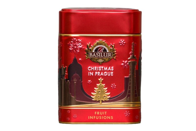 Snow Basilur Around The World Christmas in Prague Red plech 75 g - ovocný čaj