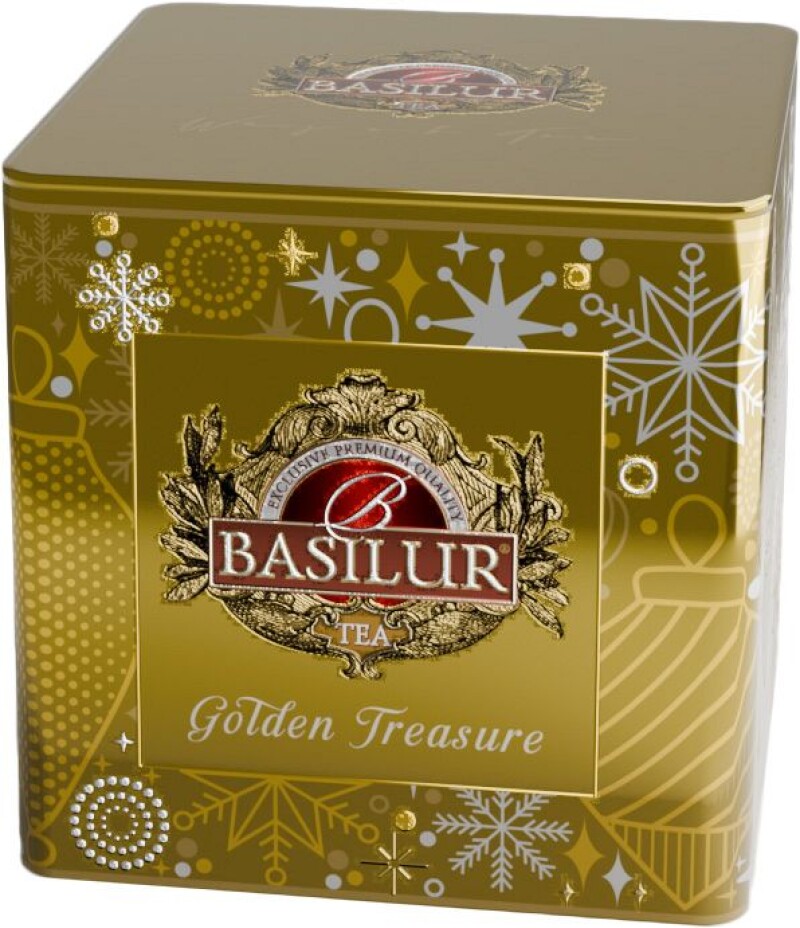 Basilur Festive Treats Golden Treasure plech 75 g - Sypaný čierny čaj