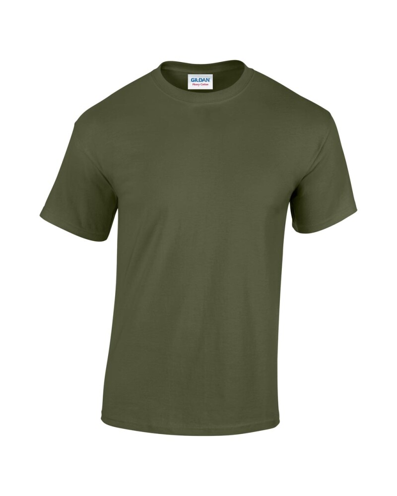 Triko GILDAN HEAVY COTTON ADULT T-SHIRT 180g, vojenská zelená tmavá, 5XL