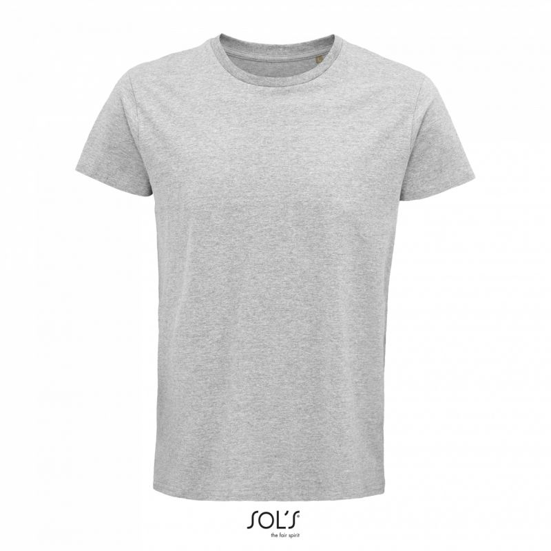 Pánské tričko SOLS CRUSADER MEN - ROUND-NECK FITTED JERSEY T-SHIRT, světle šedý melír, L