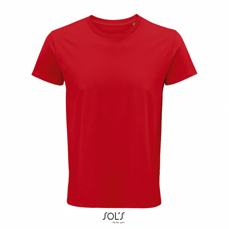 Pánské tričko SOLS CRUSADER MEN - ROUND-NECK FITTED JERSEY T-SHIRT, červená, S