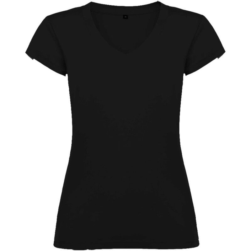 Dámské tričko s krátkým rukávem a výstřihem do V, ROLY VICTORIA, černá, vel. 2XL