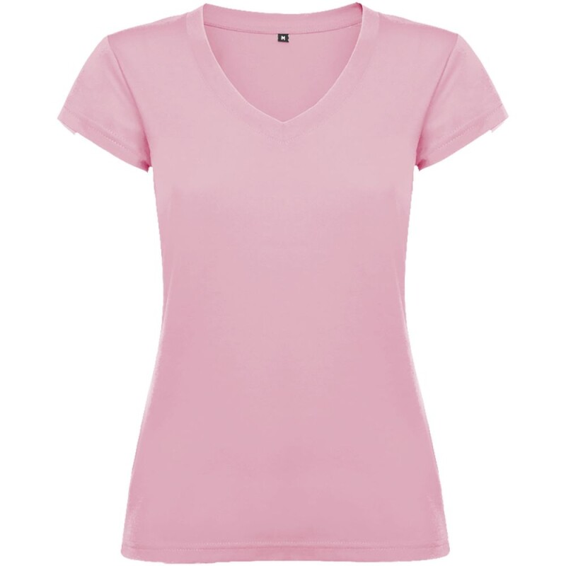 Dámské tričko s krátkým rukávem a výstřihem do V, ROLY VICTORIA, světle růžová, vel. XL